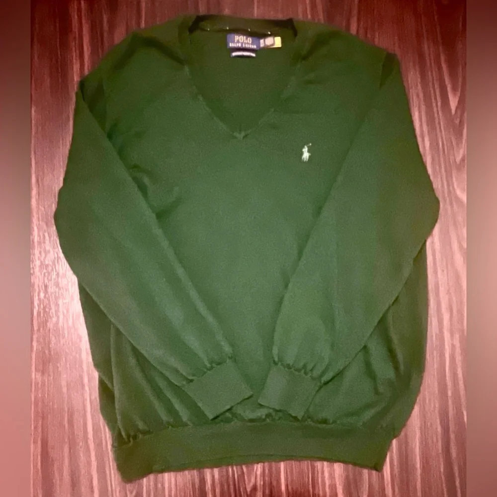 POLO Ralph Lauren Men’s Forest Green Merino Wool V-Neck Sweater Size 2x